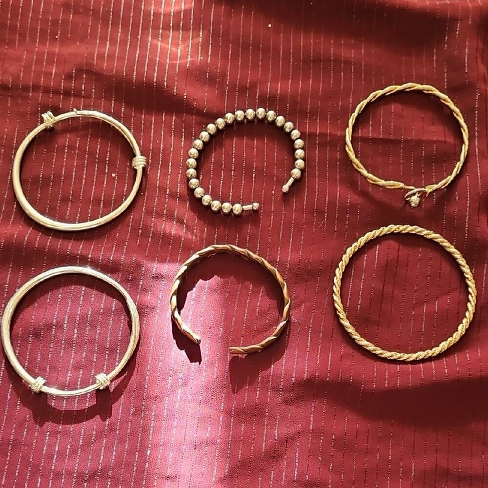 6 Assorted: Gold and Silver Bracelets